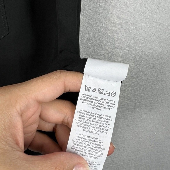 J. Crew Blouse Top Size 00 Black Sleeveless Drapey Keyhole Front Chiffon - Picture 10 of 11